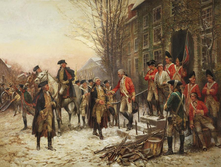 George Washington in Front of Nassua Hall Painting by Edward Percy Moran