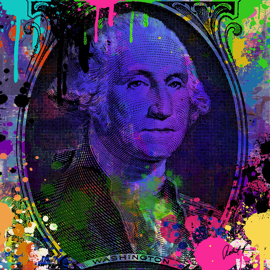 George Washington Money Retro Art Vintage pop art Painting by Robert R ...