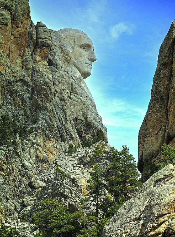 George Washington Profile Mount Rushmore Photograph by Dan Sproul