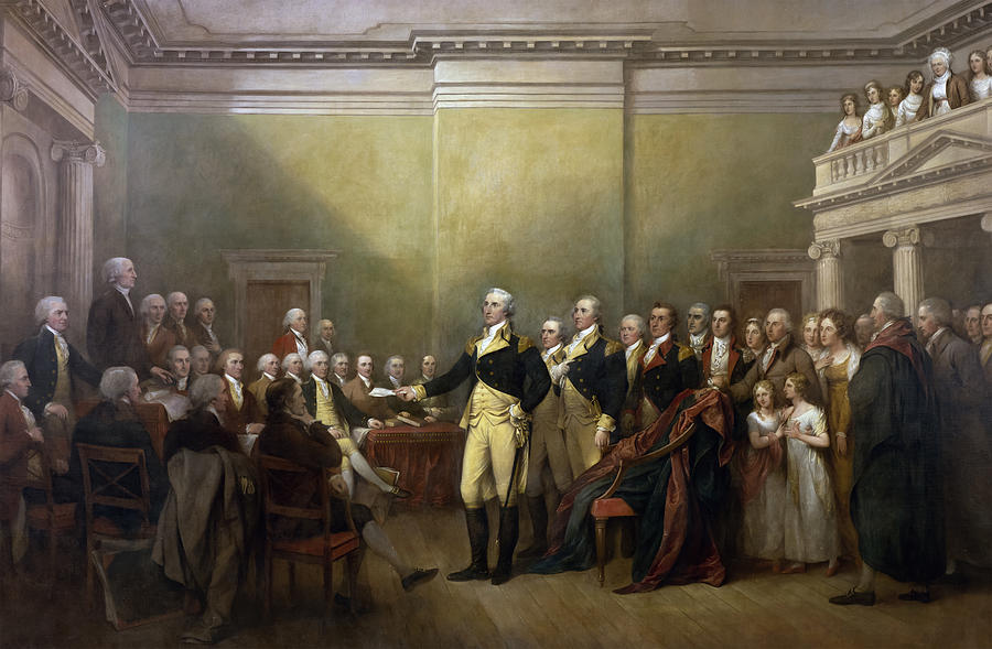 John Trumbull Painting - George Washington Resigning by John Trumbull   by Mango Art