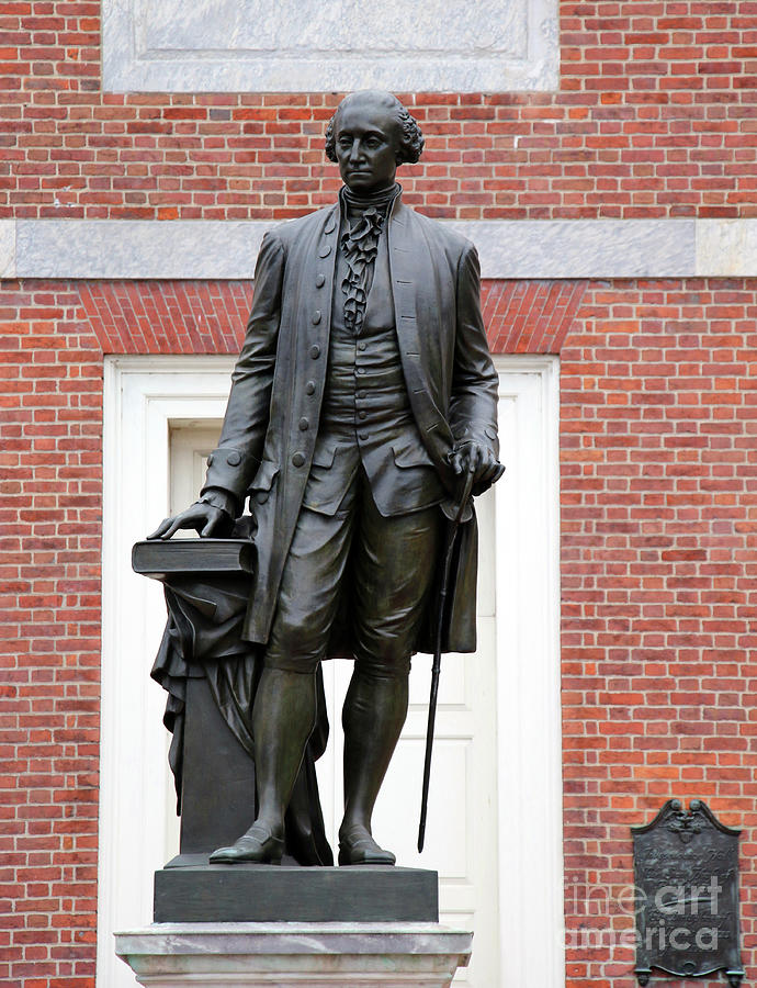 George Washington Statue at Independence Hall 8099 Photograph by Jack Schultz