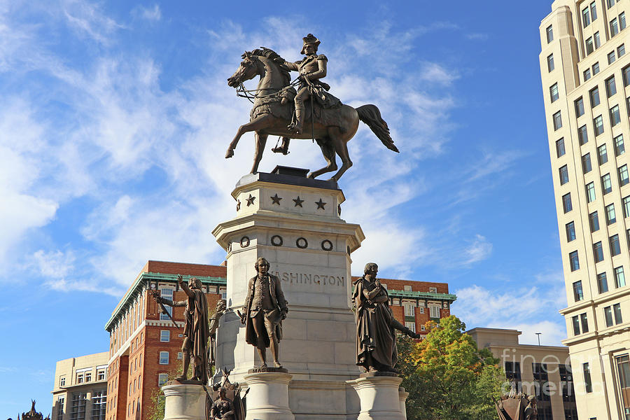 George Washington Statue in Capitol Square Park Richmond Virginia 8709 Photograph by Jack Schultz