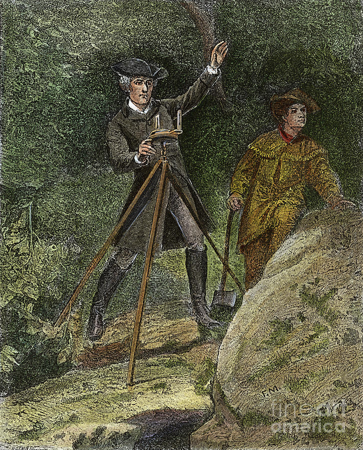 George Washington Surveying Photograph by Granger