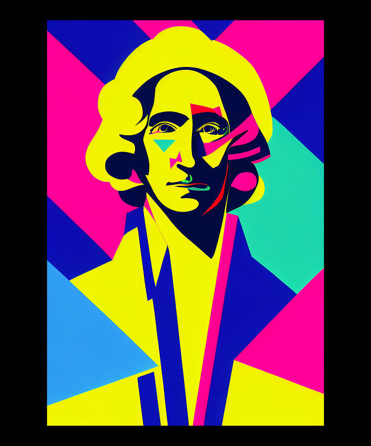 George Washington Trippy Portrait Digital Art by Cosmic Coyboys - Pixels