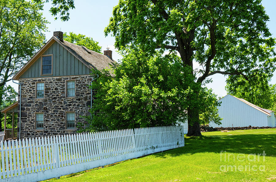 George Weikert Farmhouse and Picket Fence Photograph by Bob Phillips
