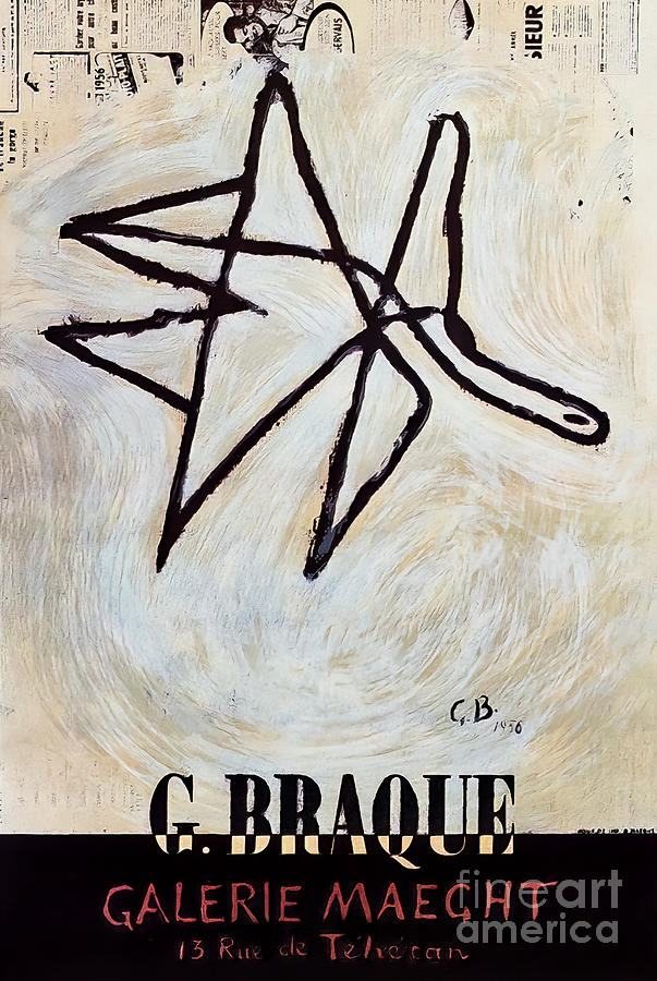 Georges Braque Art Gallery Poster II Paris 1956 Painting by M G Whittingham