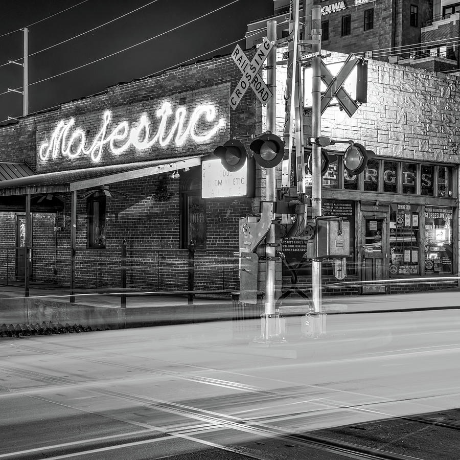 A Majestic Evening Along Dickson Street in Black and White - Fayetteville Arkansas Photograph by Gregory Ballos