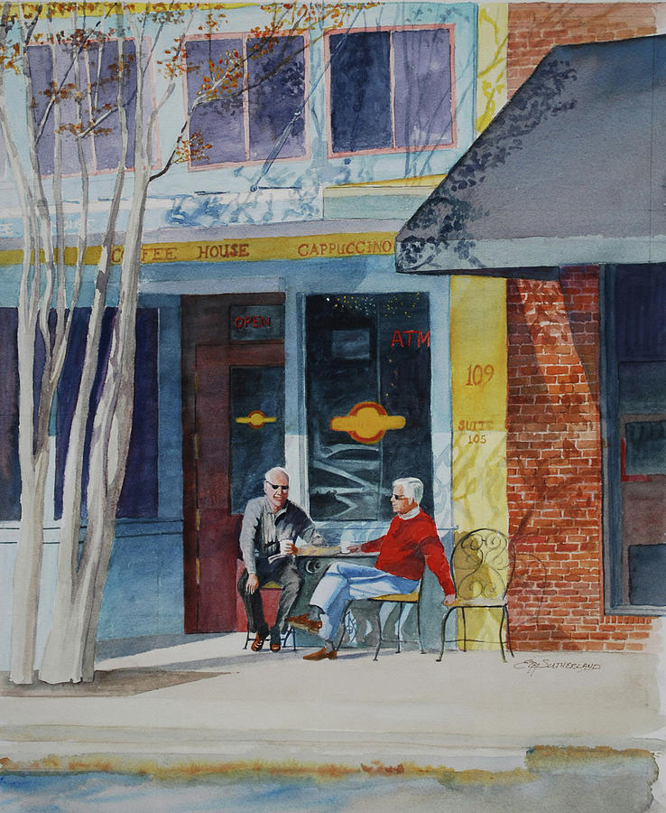 Georgetown Coffee House Painting by E M Sutherland