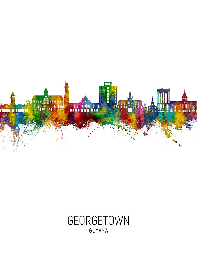 Georgetown Guyana Skyline #11 Digital Art by Michael Tompsett