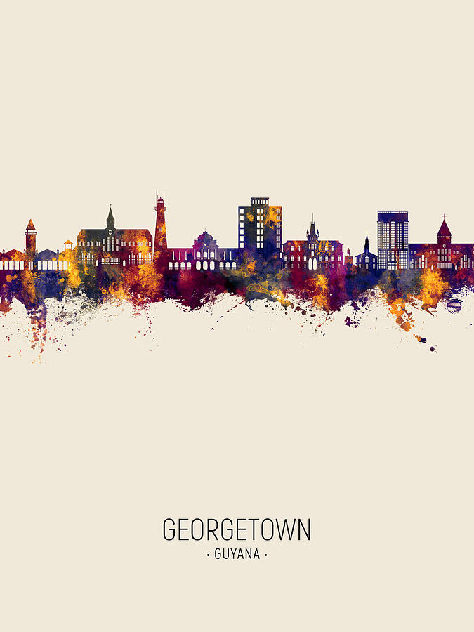 Georgetown Guyana Skyline #12 Digital Art by Michael Tompsett