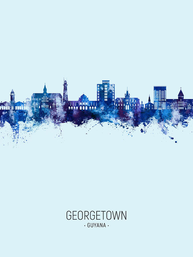 Georgetown Guyana Skyline #13 Digital Art by Michael Tompsett