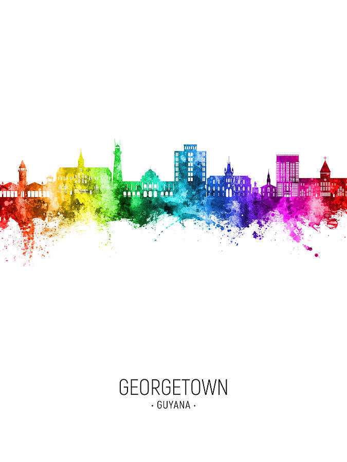 Georgetown Guyana Skyline #14 Digital Art by Michael Tompsett