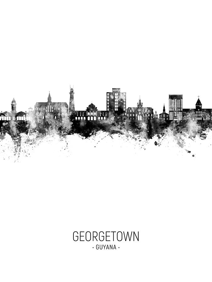 Georgetown Guyana Skyline #15 Digital Art by Michael Tompsett