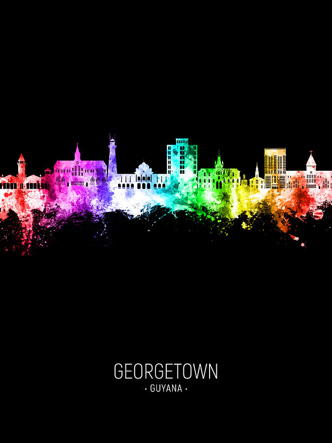 Georgetown Guyana Skyline #17 Digital Art by Michael Tompsett