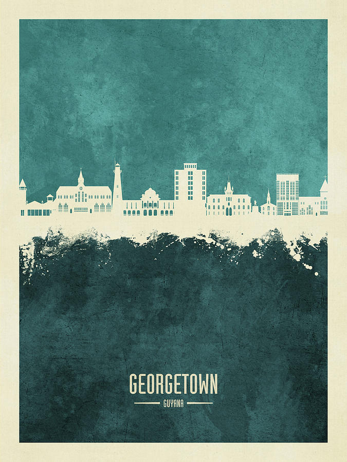 Georgetown Guyana Skyline #18 Digital Art by Michael Tompsett