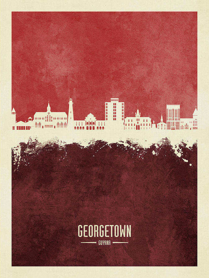 Georgetown Guyana Skyline #19 Digital Art by Michael Tompsett
