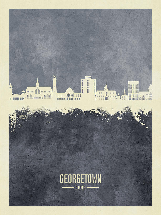 Georgetown Guyana Skyline #21 Digital Art by Michael Tompsett