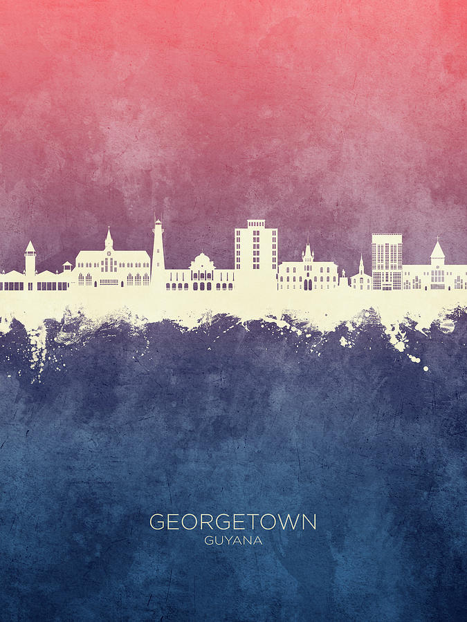 Georgetown Guyana Skyline #23 Digital Art by Michael Tompsett