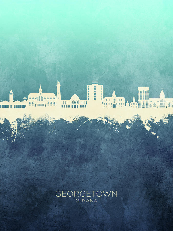 Georgetown Guyana Skyline #24 Digital Art by Michael Tompsett