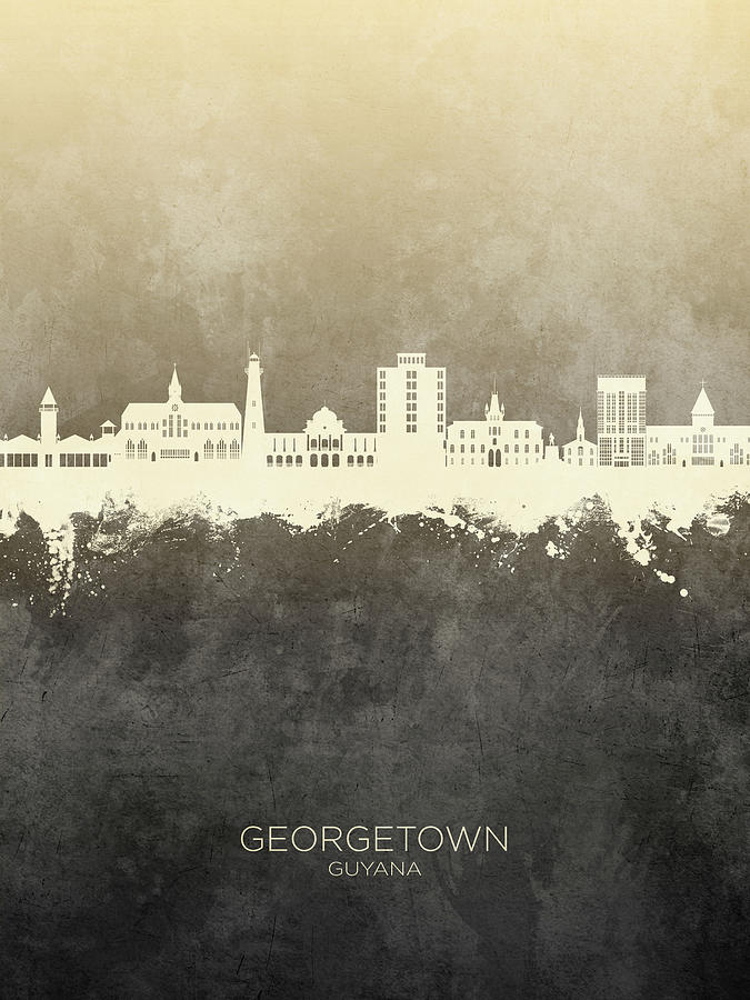 Georgetown Guyana Skyline #25 Digital Art by Michael Tompsett