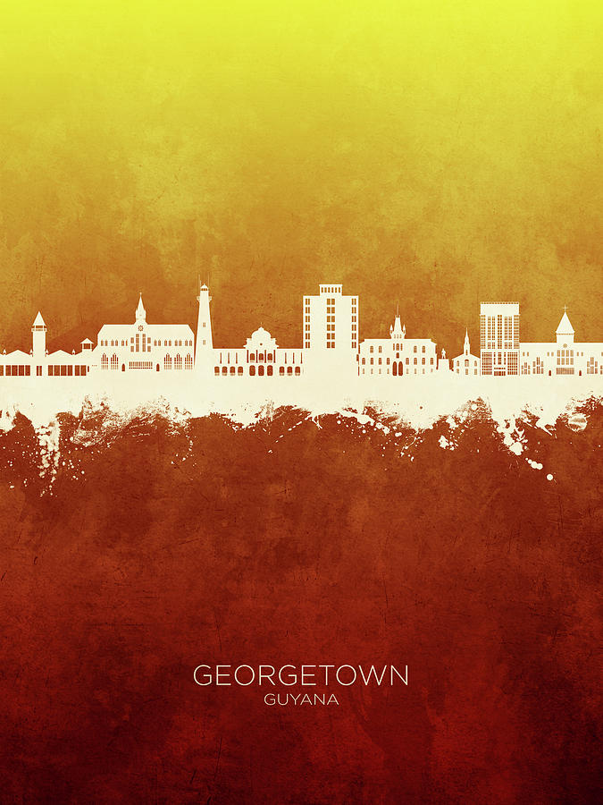 Georgetown Guyana Skyline #26 Digital Art by Michael Tompsett
