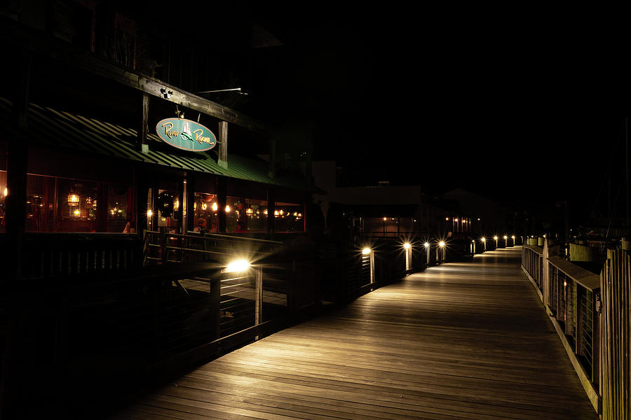 Georgetown Riverwalk at Night Photograph by Brian Bishop
