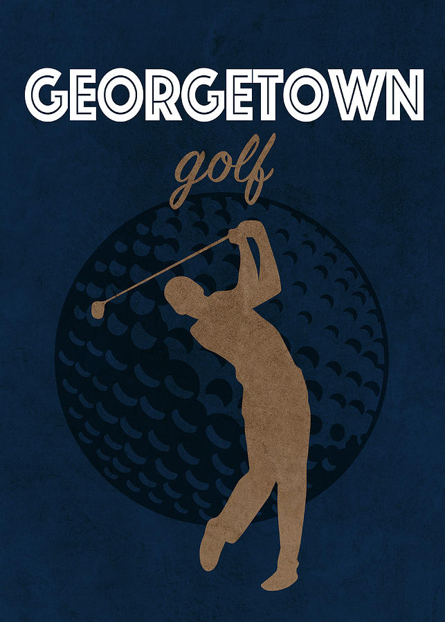 Golf Mixed Media - Georgetown University College Golf Sports Vintage Poster by Design Turnpike