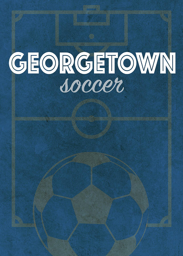 Soccer Mixed Media - Georgetown University Soccer College Sports Vintage Poster by Design Turnpike