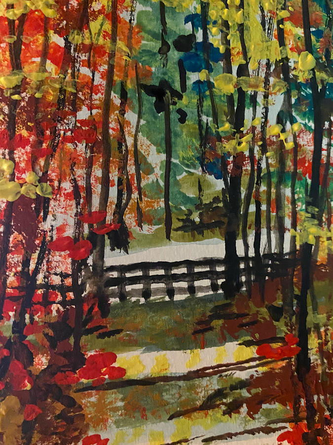 Georgia Autumn Walk Painting by Larry Whitler