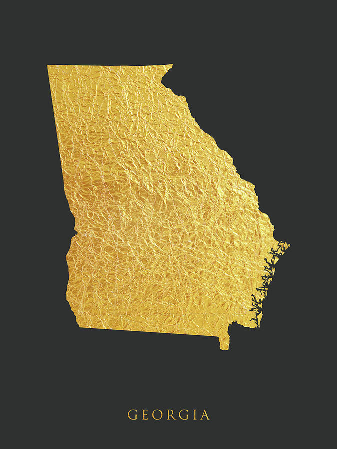 Georgia Gold Map #02 Digital Art by Michael Tompsett