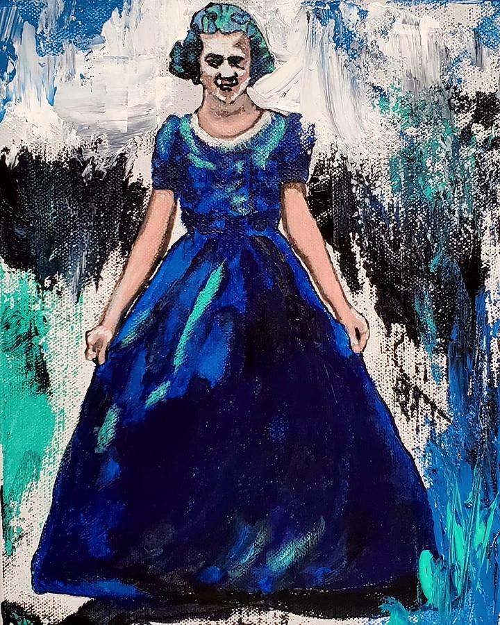 Georgia in a Dark Dress Painting by Amy Kuenzie