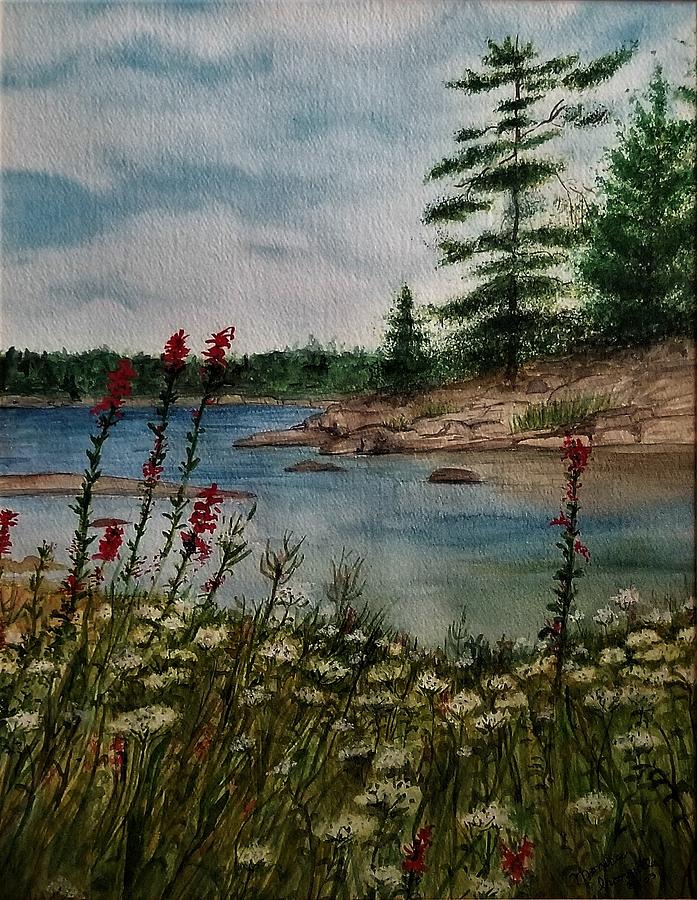 Georgian Bay Wildflowers Painting by Monica Ironside
