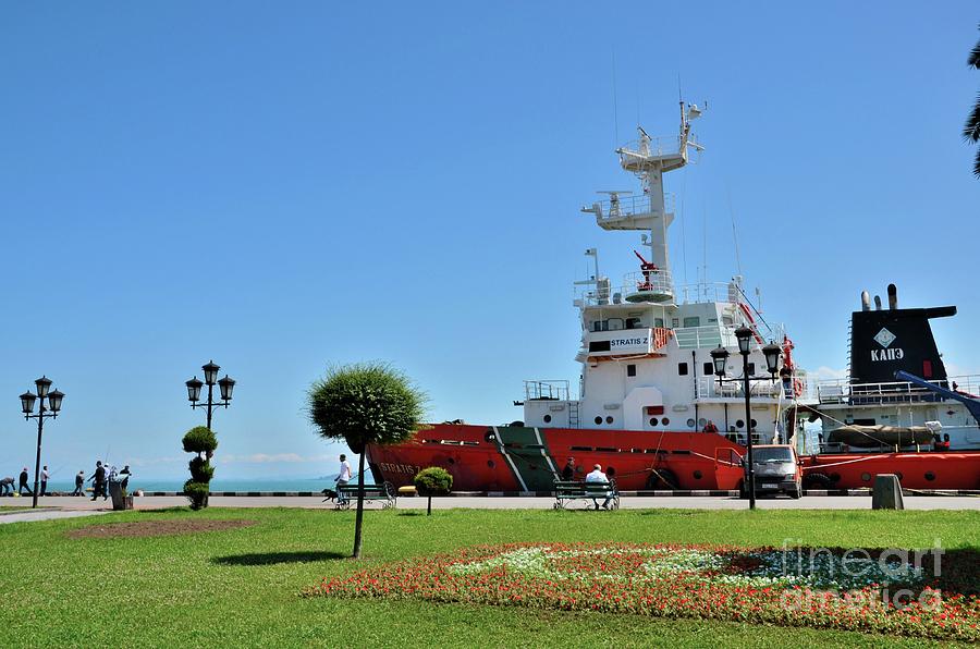 Georgian Government Coast Guard Patrol Vessel Black Sea Port Batumi Georgia Photograph