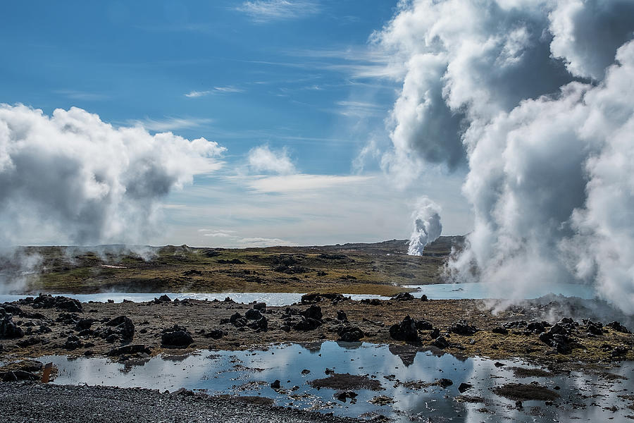 Landscape Photograph - Geothermal Borehole Steam #3 - Iceland by Stuart Litoff