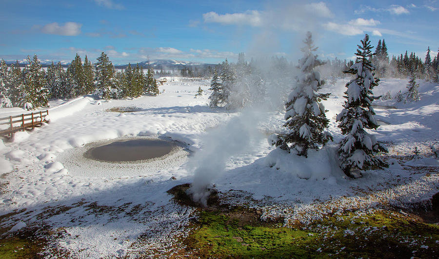 Yellowstone National Park Digital Art - Geothermal Heat of West Thumb by Jim Dvorak