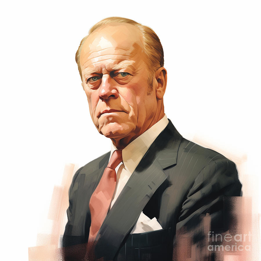 President Gerald Ford Digital Art by Devon Watkis - Fine Art America