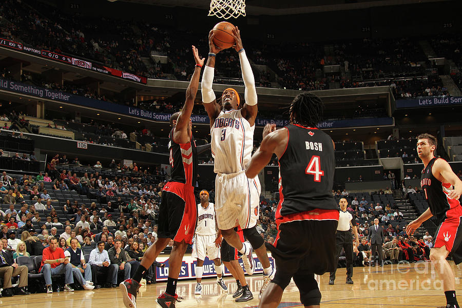 Gerald Wallace, Antoine Wright, and Chris Bosh Photograph by Kent Smith