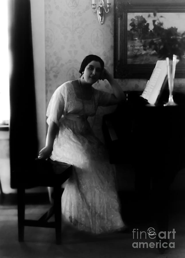 Geraldine Farrar Photograph - Geraldine Farar at piano  by Sad Hill - Bizarre Los Angeles Archive