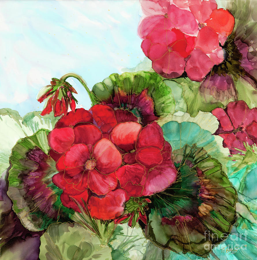 Flower Painting - Geranium 1 by Julie Tibus
