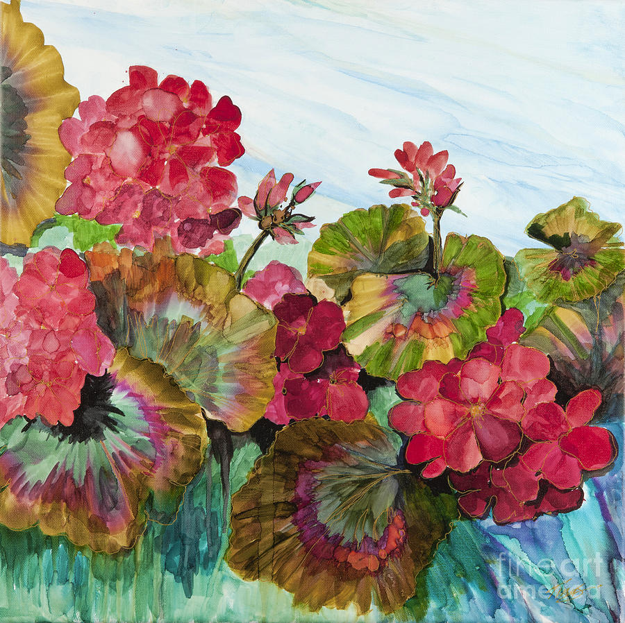 Floral Painting - Geranium 2 by Julie Tibus