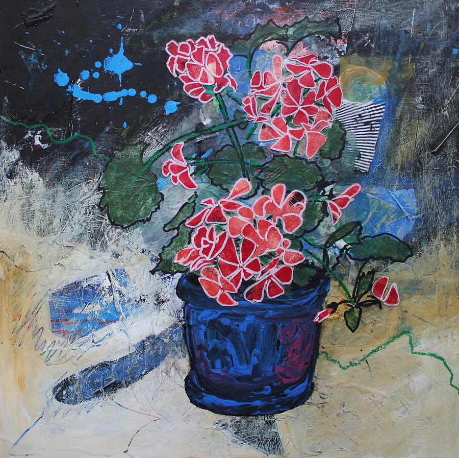 Geranium Glory Painting by Ruth Kamenev