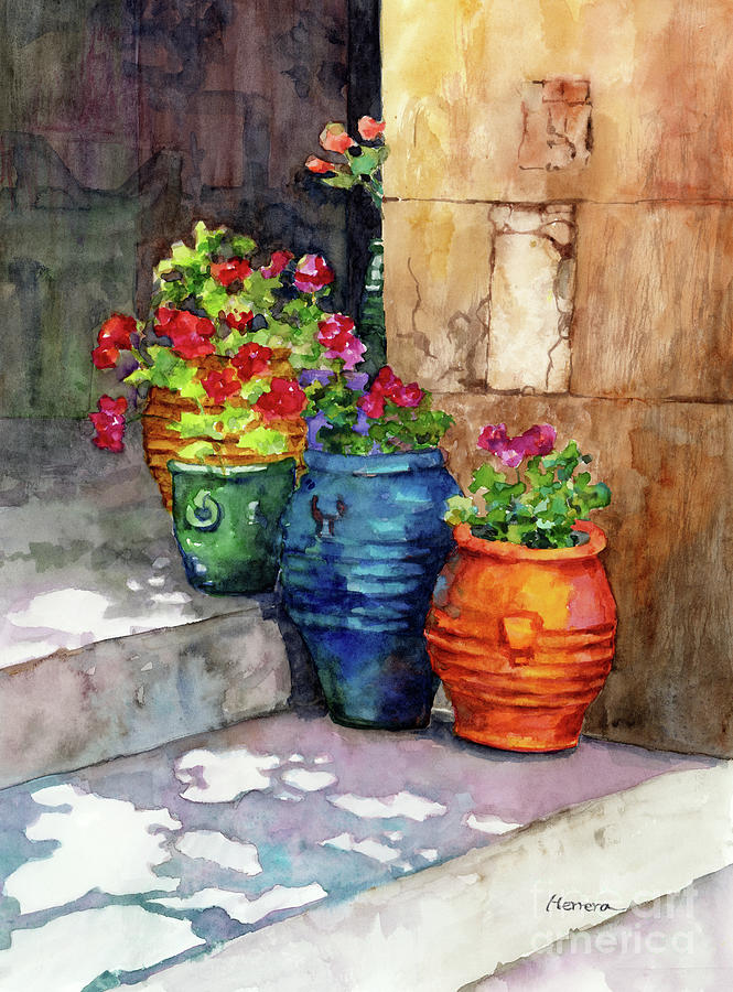 Geranium Pots Painting