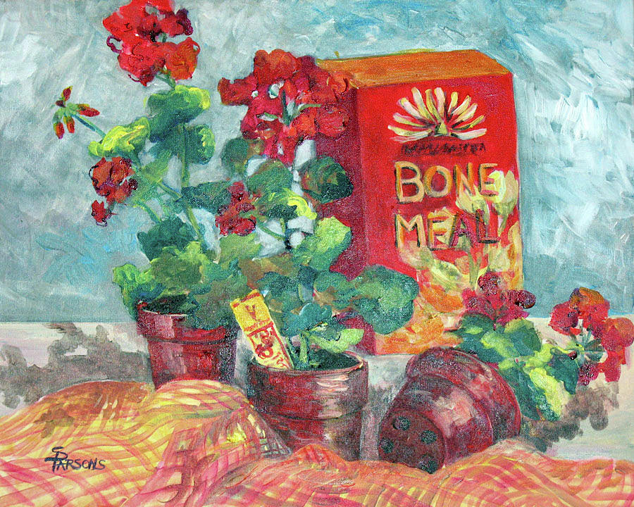 Geraniums and All Painting by Sheila Parsons