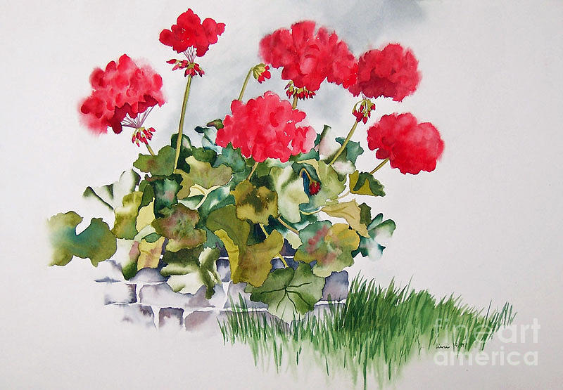 Geraniums for Nana Painting by Liana Yarckin