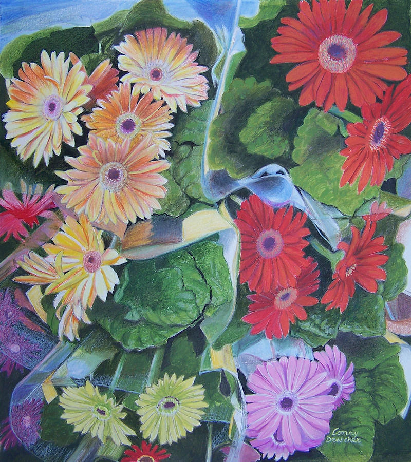 Flower Mixed Media - Gerberas by Constance DRESCHER