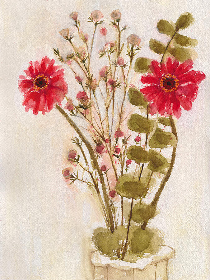 Flower Painting - Gerberas In Vase 2 by Darkstars Art