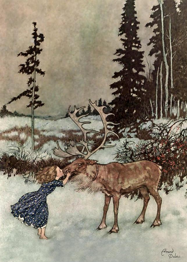 Gerda Kisses The Reindeer Digital Art by Patricia Keith