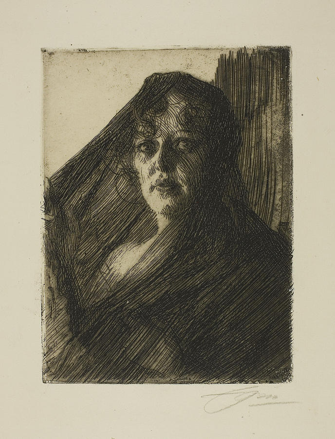 Gerda Lundequist Drawing by Anders Zorn - Pixels