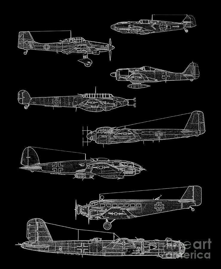 German Aircraft of World War II Drawing by Wu Wei Fine Art America