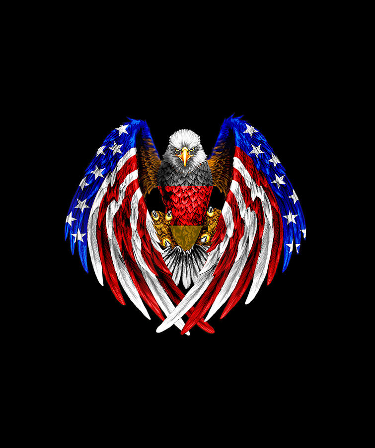 German American Germany Usa Flag Eagle Digital Art by Huong Le - Fine ...